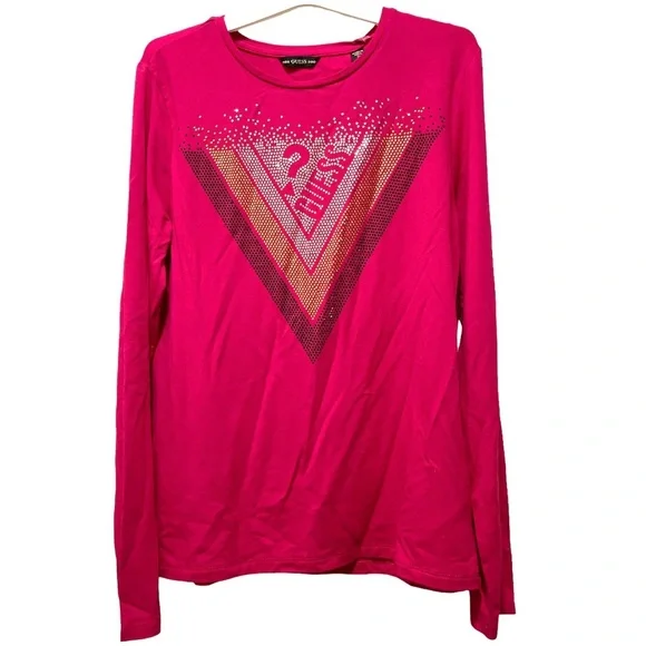 NWT Girls Guess Long Sleeve Rhinestone Top - Size 10 - Picture 2 of 5